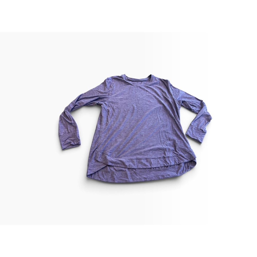 Skechers Long Sleeve Top Large Purple Heather Tulip Hem Activewear